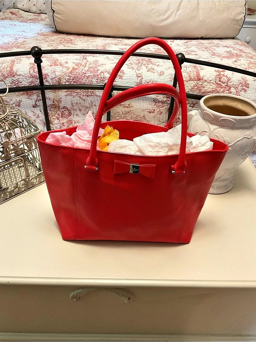 Kate Spade New York Robinson street Ellis tote orange/ Red Tote Bag